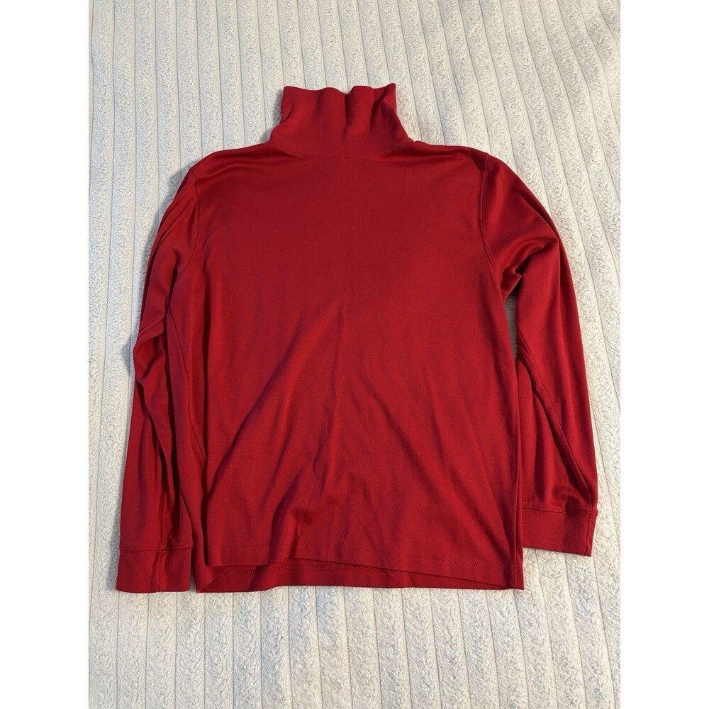 VTG Fashion Bug Long Sleeve Turtleneck Top Women Large Bright Red Christmas